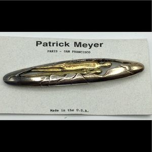 Patrick Meyer Futuristic Silver Gold Tone Brooch
